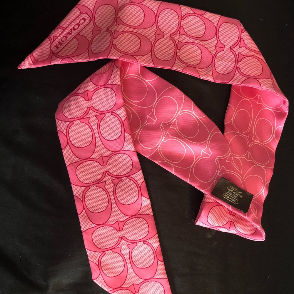 Coach 100% silk scarf/hair tie NWOT